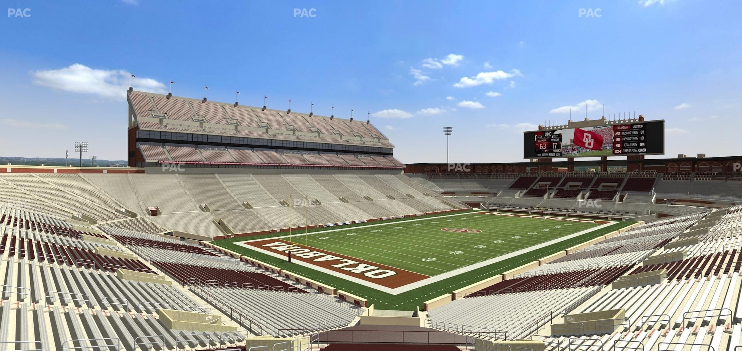 Seating view for Gaylord Family Oklahoma Memorial Stadium Section 13