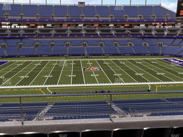 Seating view for M&T Bank Stadium Section 200