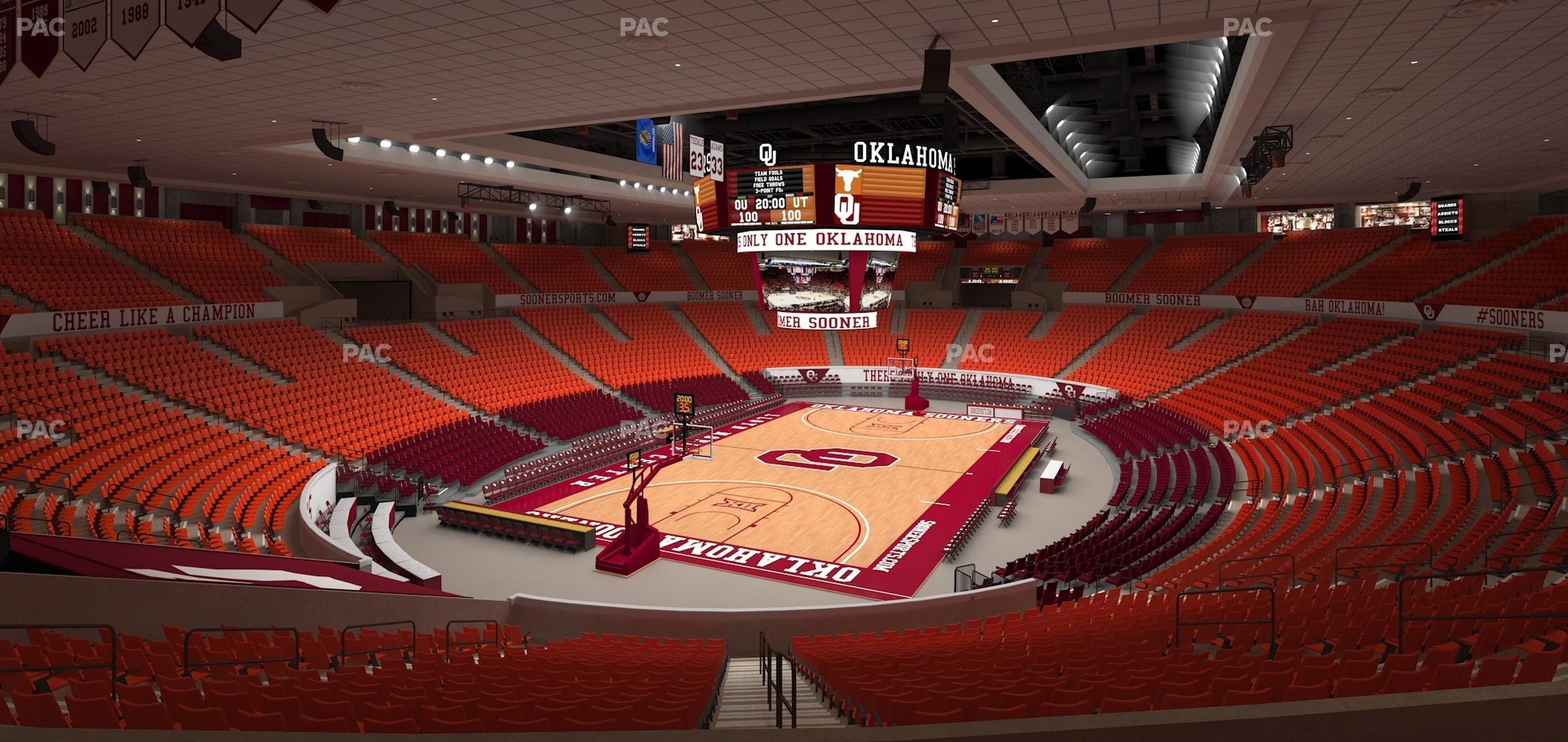 Seating view for Lloyd Noble Center Section 226