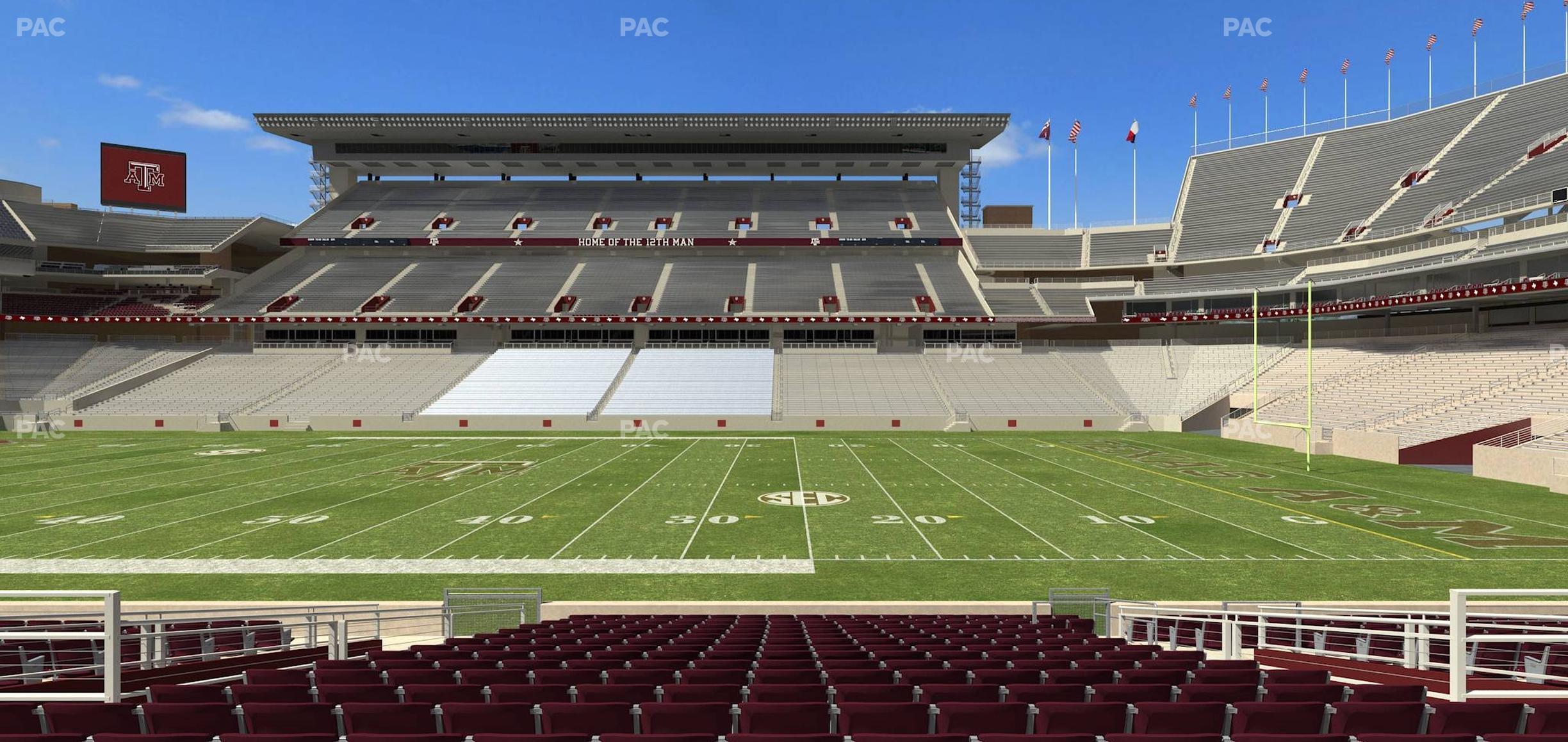 Seating view for Kyle Field Section Field Box 5