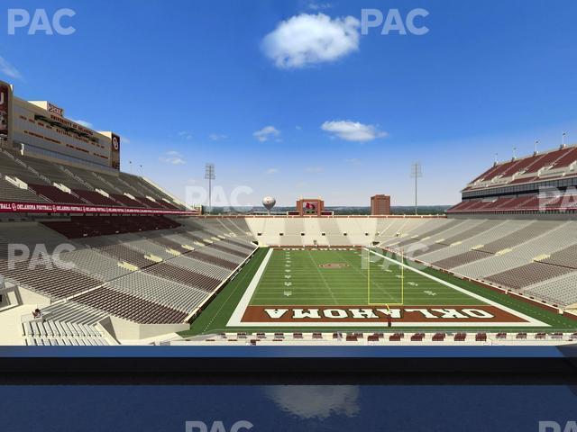 Seating view for Gaylord Family Oklahoma Memorial Stadium Section Loge 45