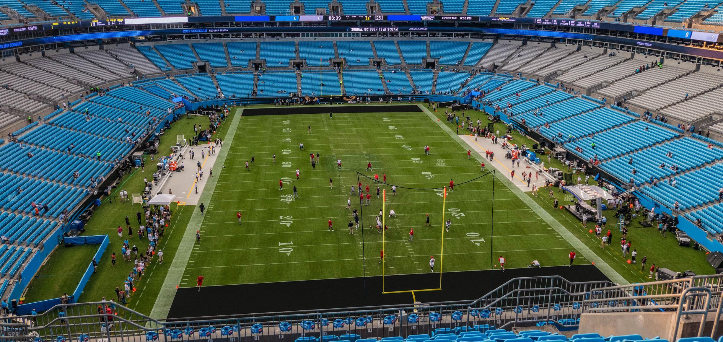 Seating view for Bank of America Stadium Section 529