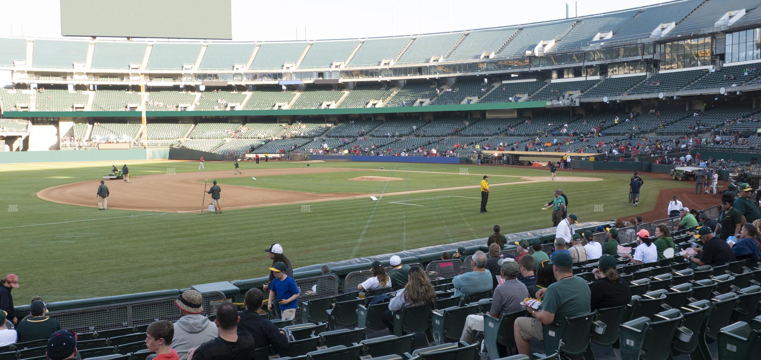 Seating view for Oakland Coliseum Section Front 125