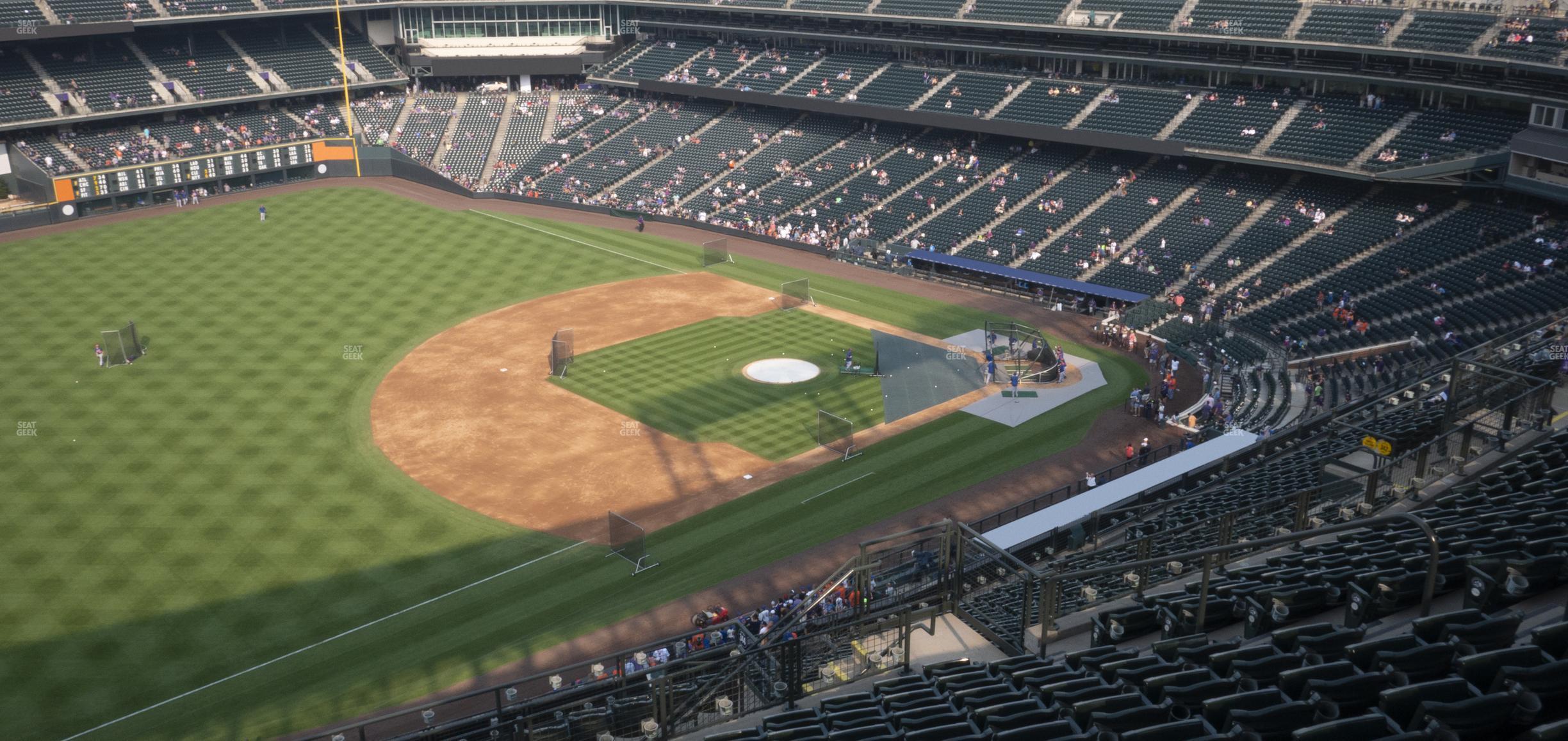 Seating view for Coors Field Section Upper 344