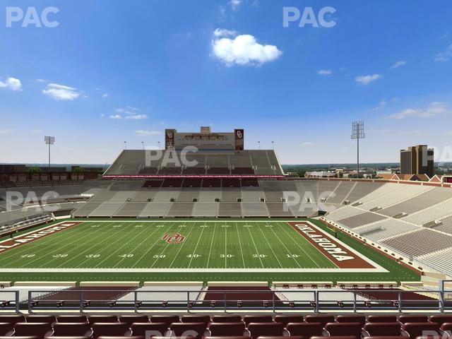 Seating view for Gaylord Family Oklahoma Memorial Stadium Section 128