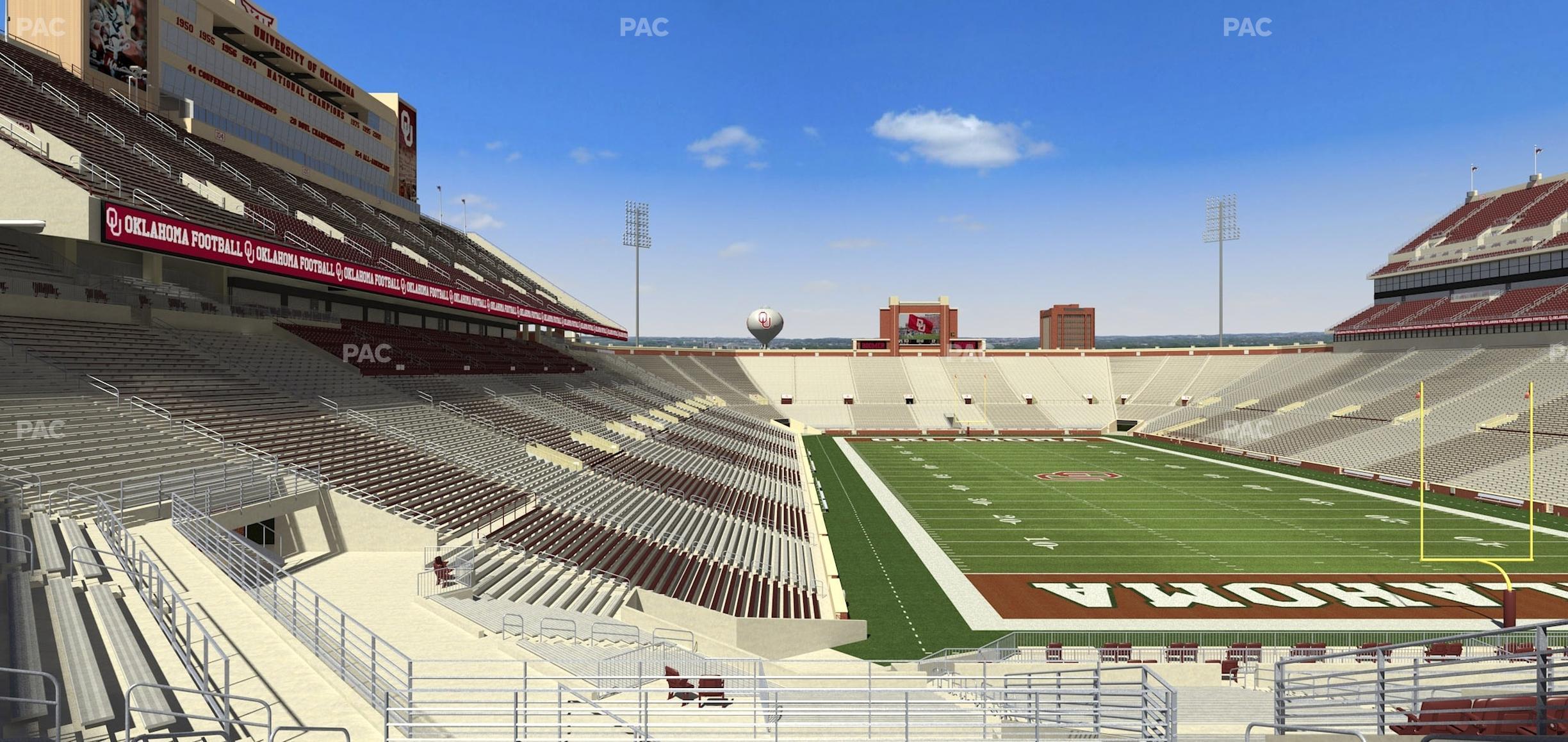 Seating view for Gaylord Family Oklahoma Memorial Stadium Section 47