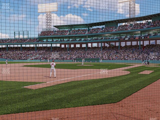 Seating view for Fenway Park Section Dugout Box 74