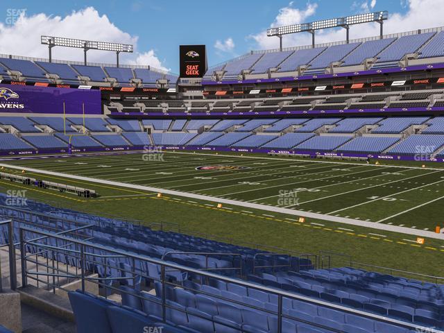 Seating view for M&T Bank Stadium Section 121