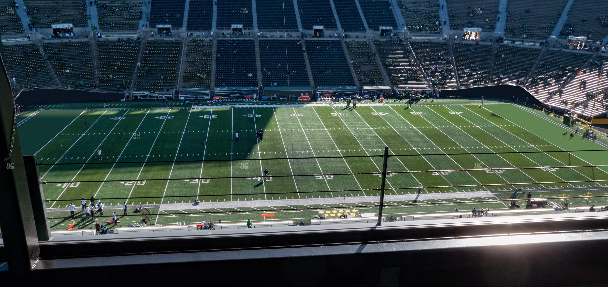 Seating view for Autzen Stadium Section Charter Box 6