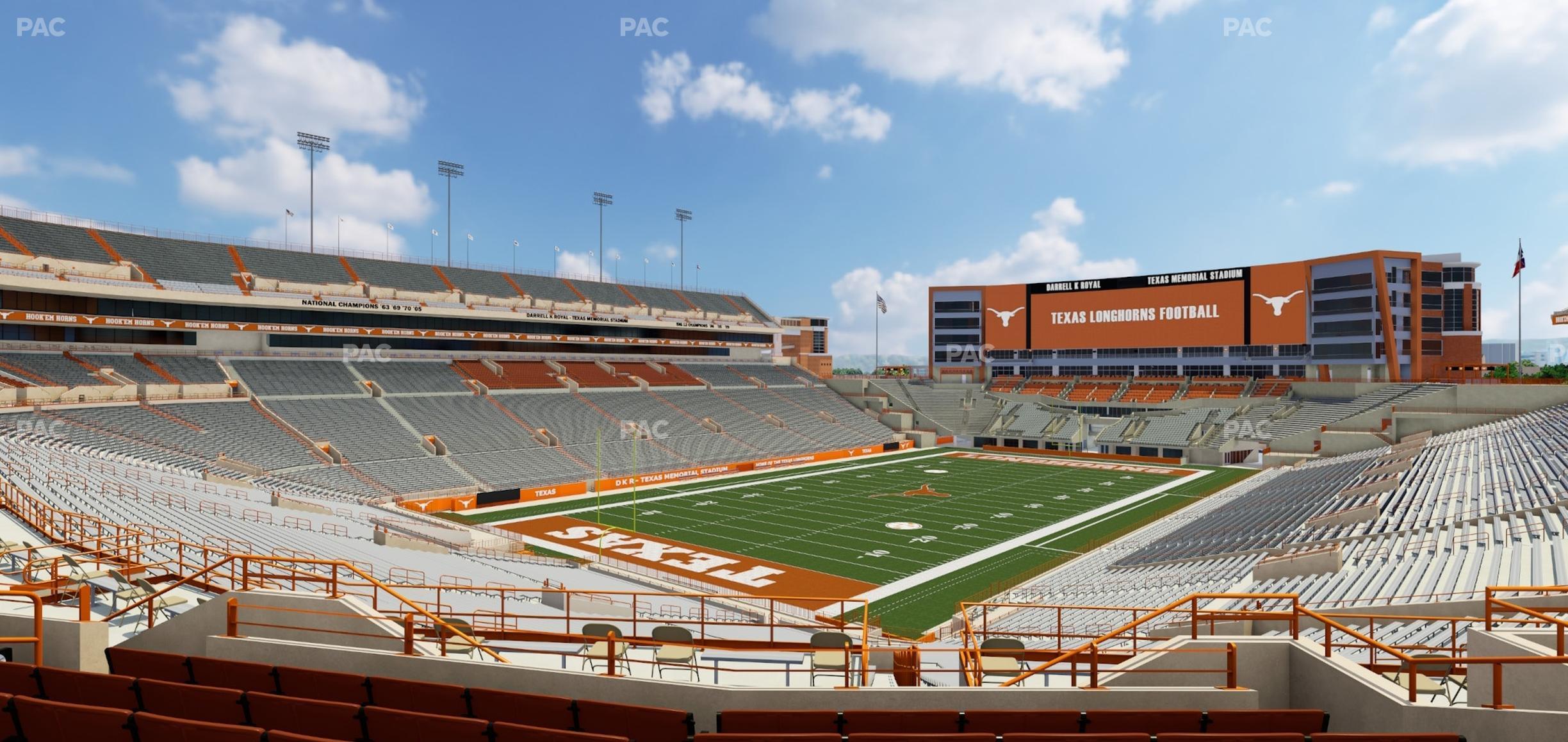 Seating view for Darrell K Royal - Texas Memorial Stadium Section Terrace Club 13