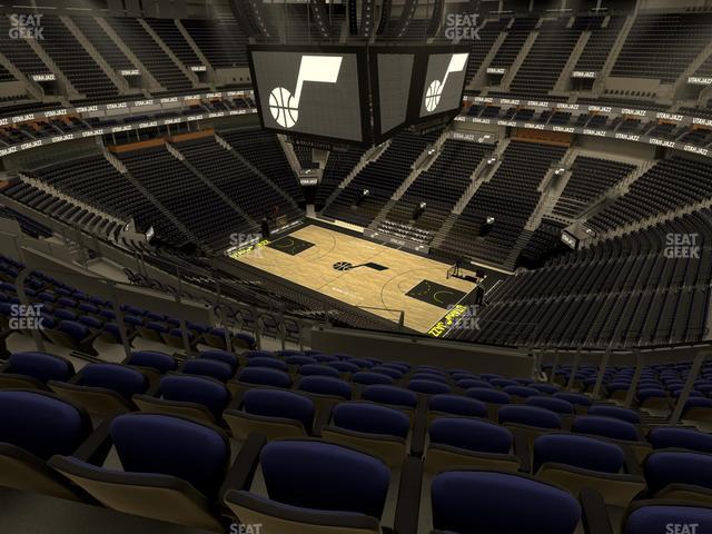 Seating view for Delta Center Section 128