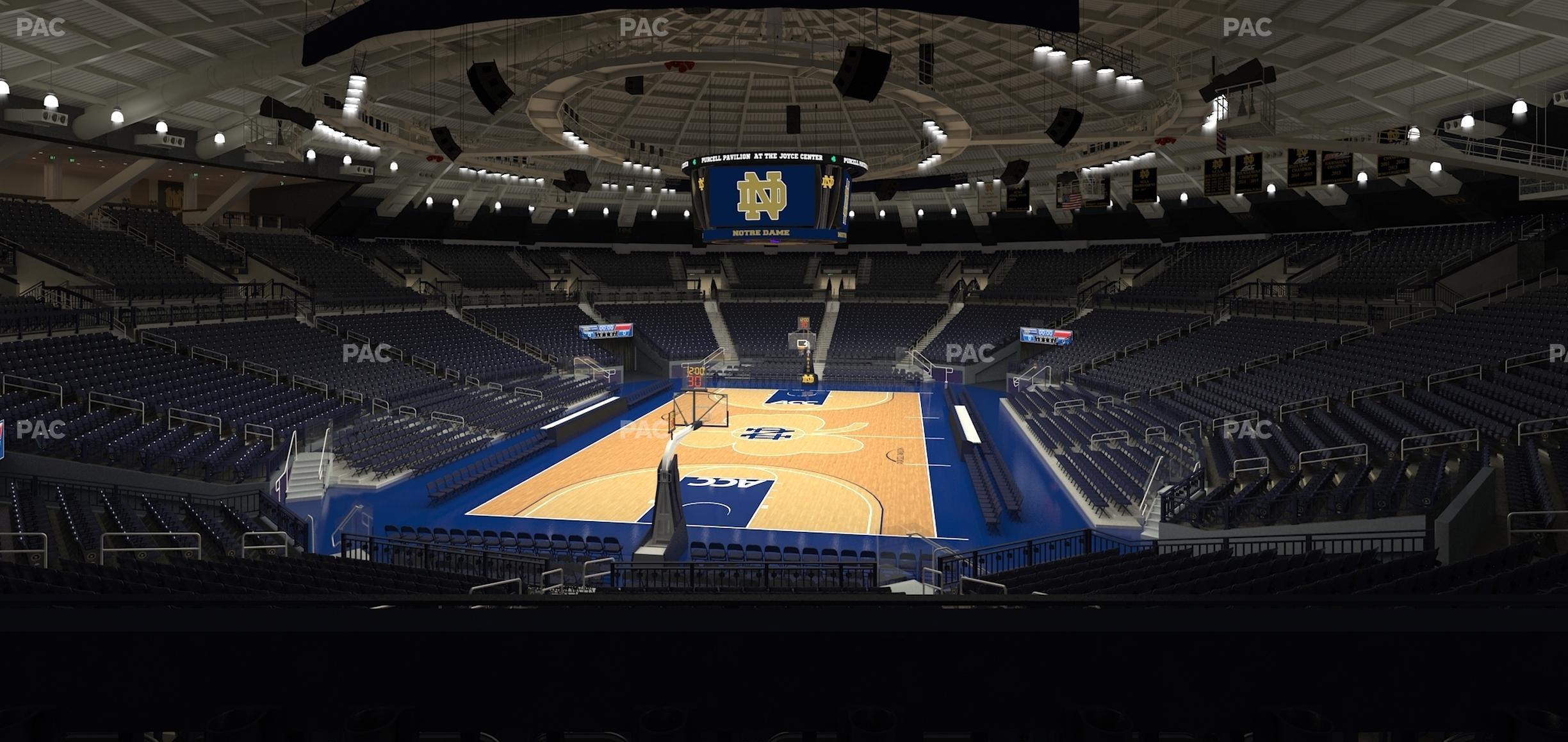 Seating view for Purcell Pavilion at the Joyce Center Section 114