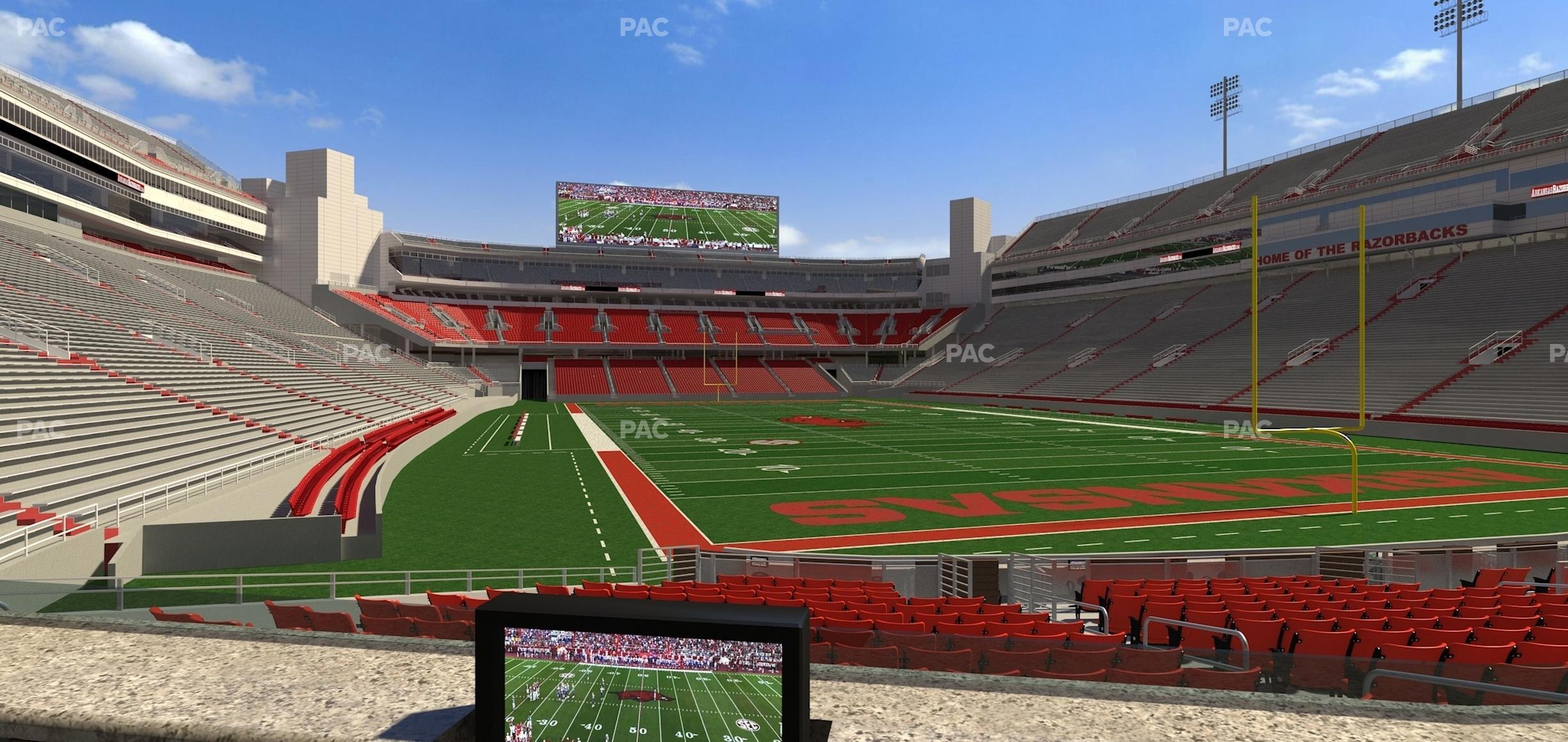 Seating view for Razorback Stadium Section Loge 49