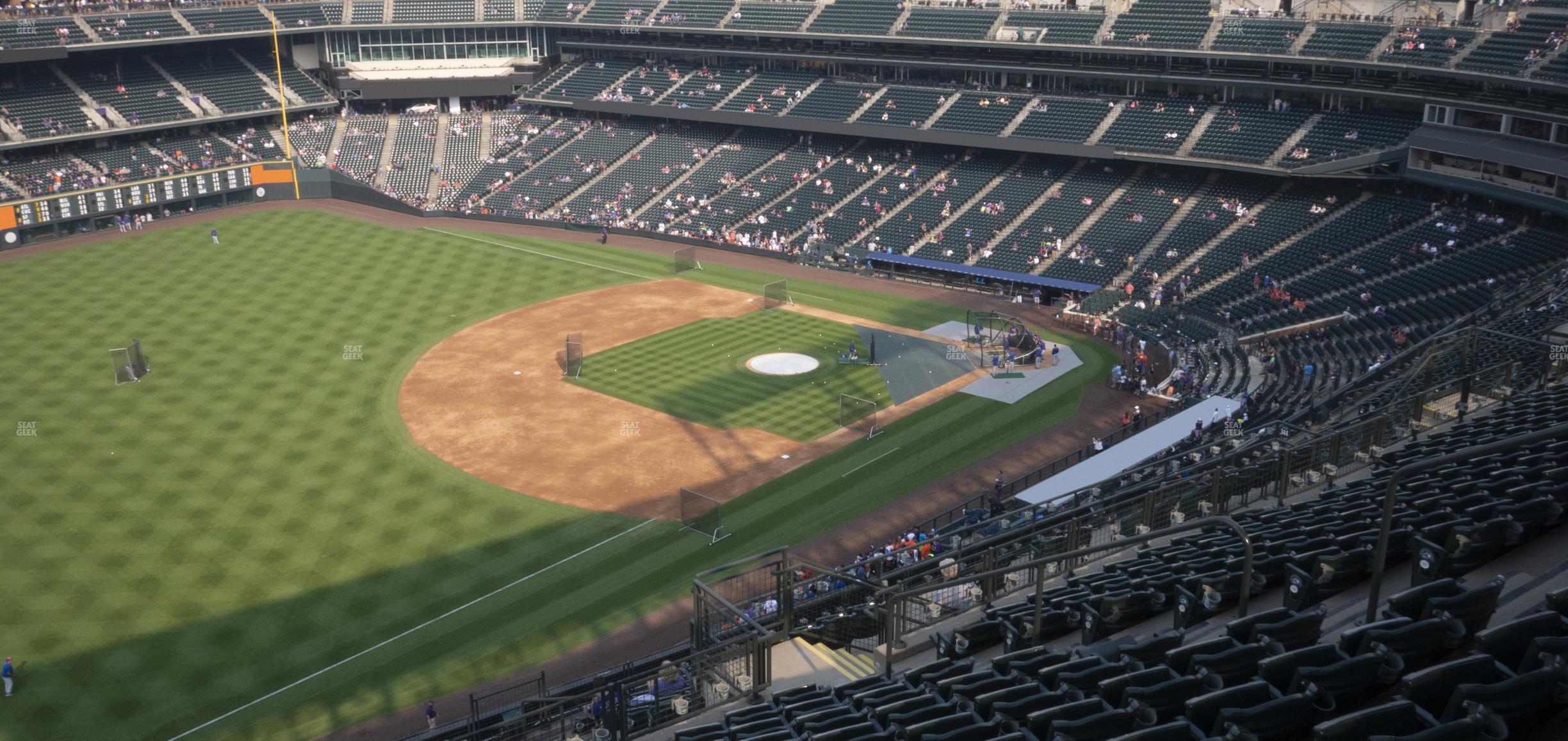 Seating view for Coors Field Section Upper 345