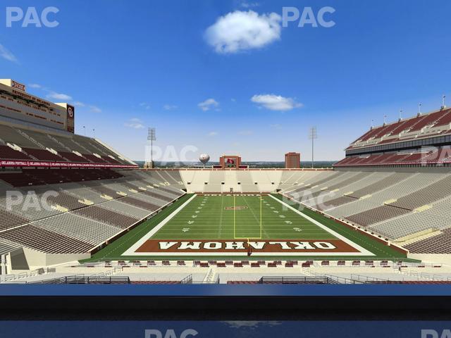 Seating view for Gaylord Family Oklahoma Memorial Stadium Section Loge 44