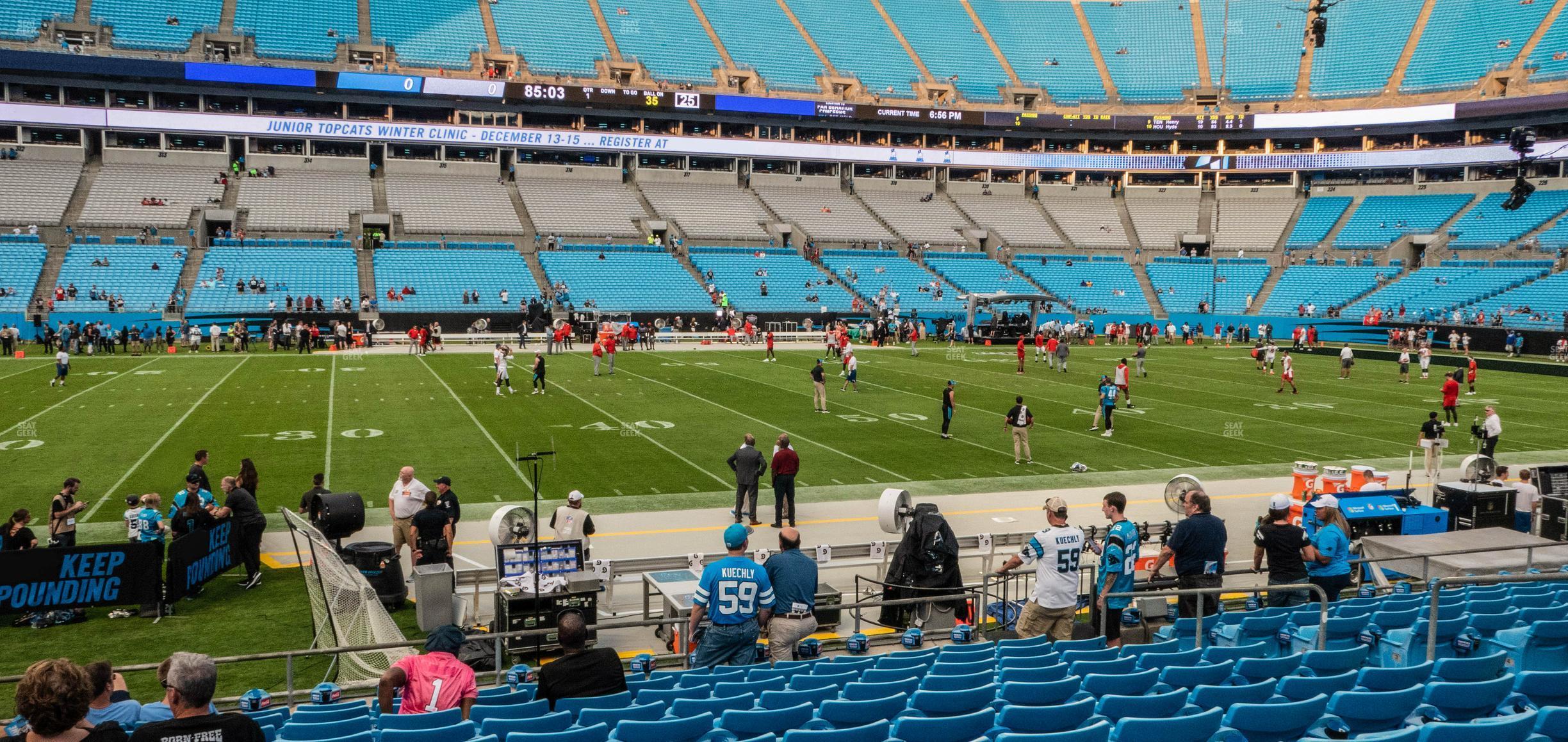 Seating view for Bank of America Stadium Section 133