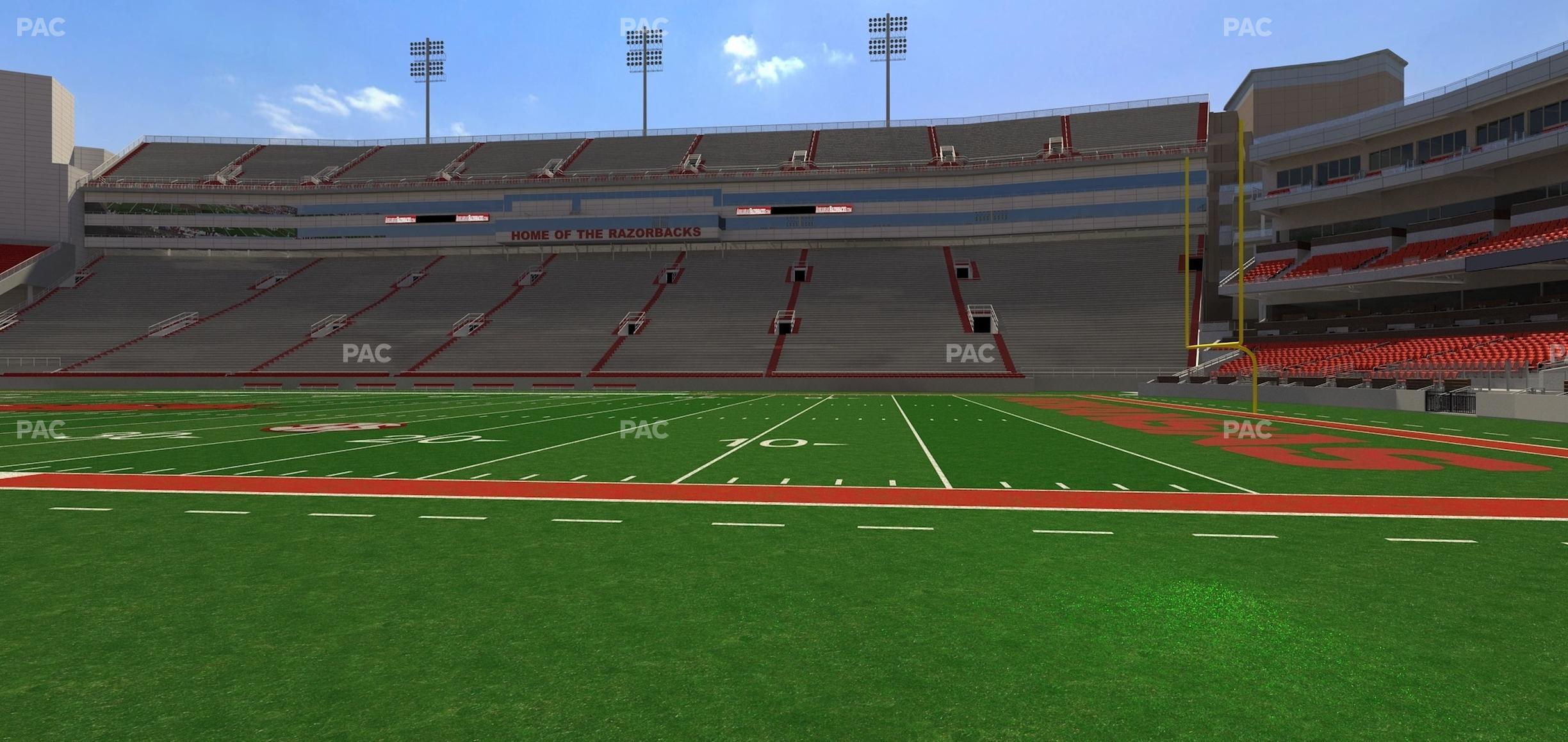 Seating view for Razorback Stadium Section 121