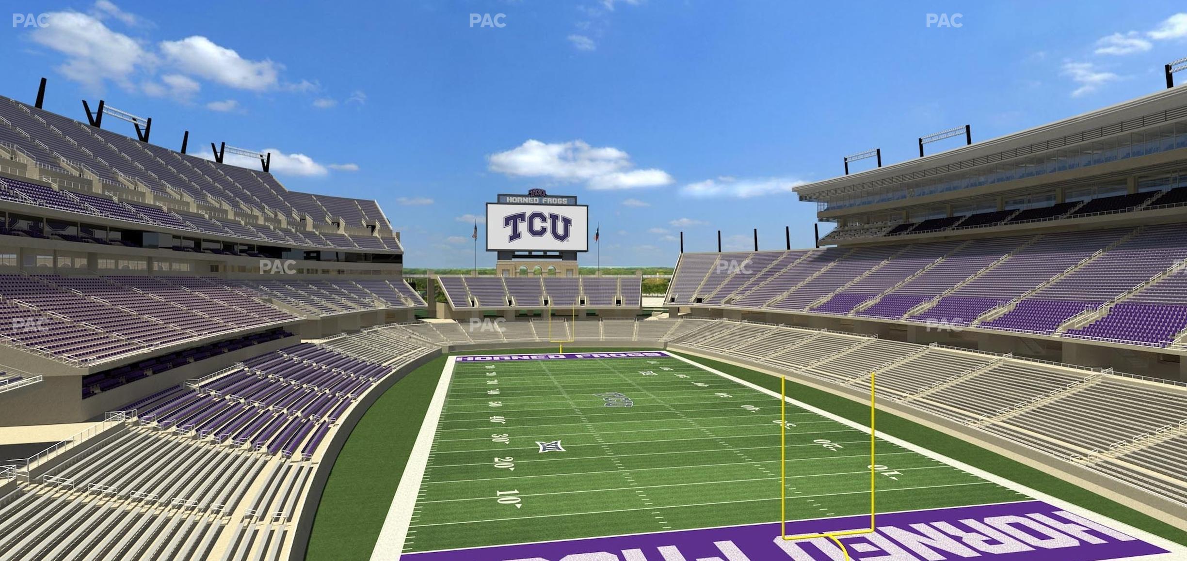 Seating view for Amon G. Carter Stadium Section South End Zone Suite 6