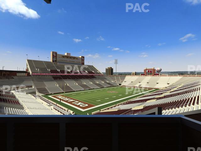 Seating view for Gaylord Family Oklahoma Memorial Stadium Section Suite 38