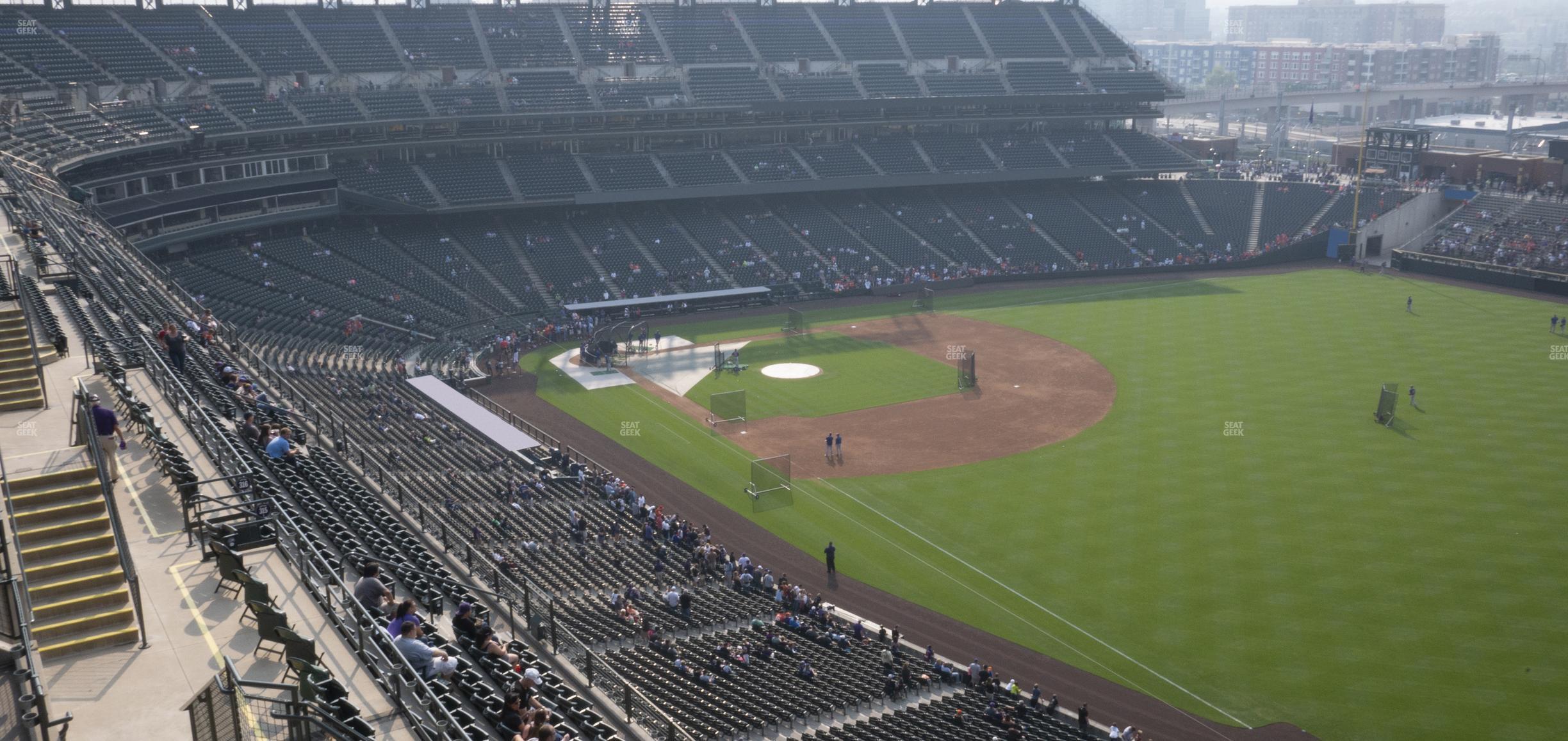 Seating view for Coors Field Section Upper 313