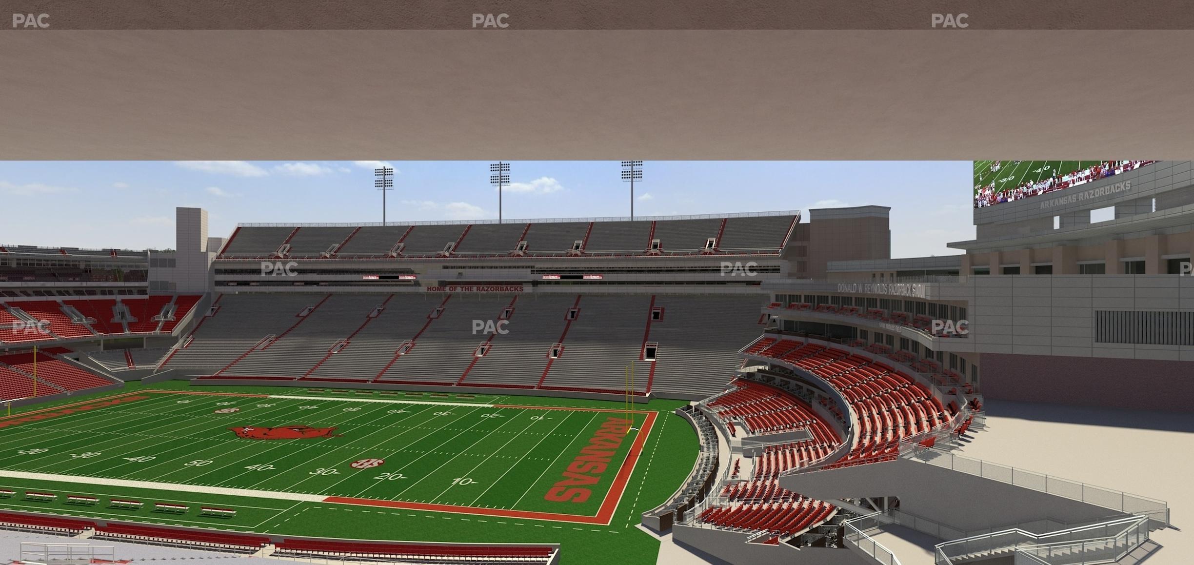 Seating view for Razorback Stadium Section 216