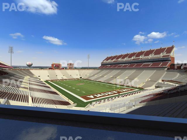 Seating view for Gaylord Family Oklahoma Memorial Stadium Section Loge 48