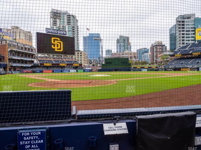 Seating view for Petco Park Section Dugout 1