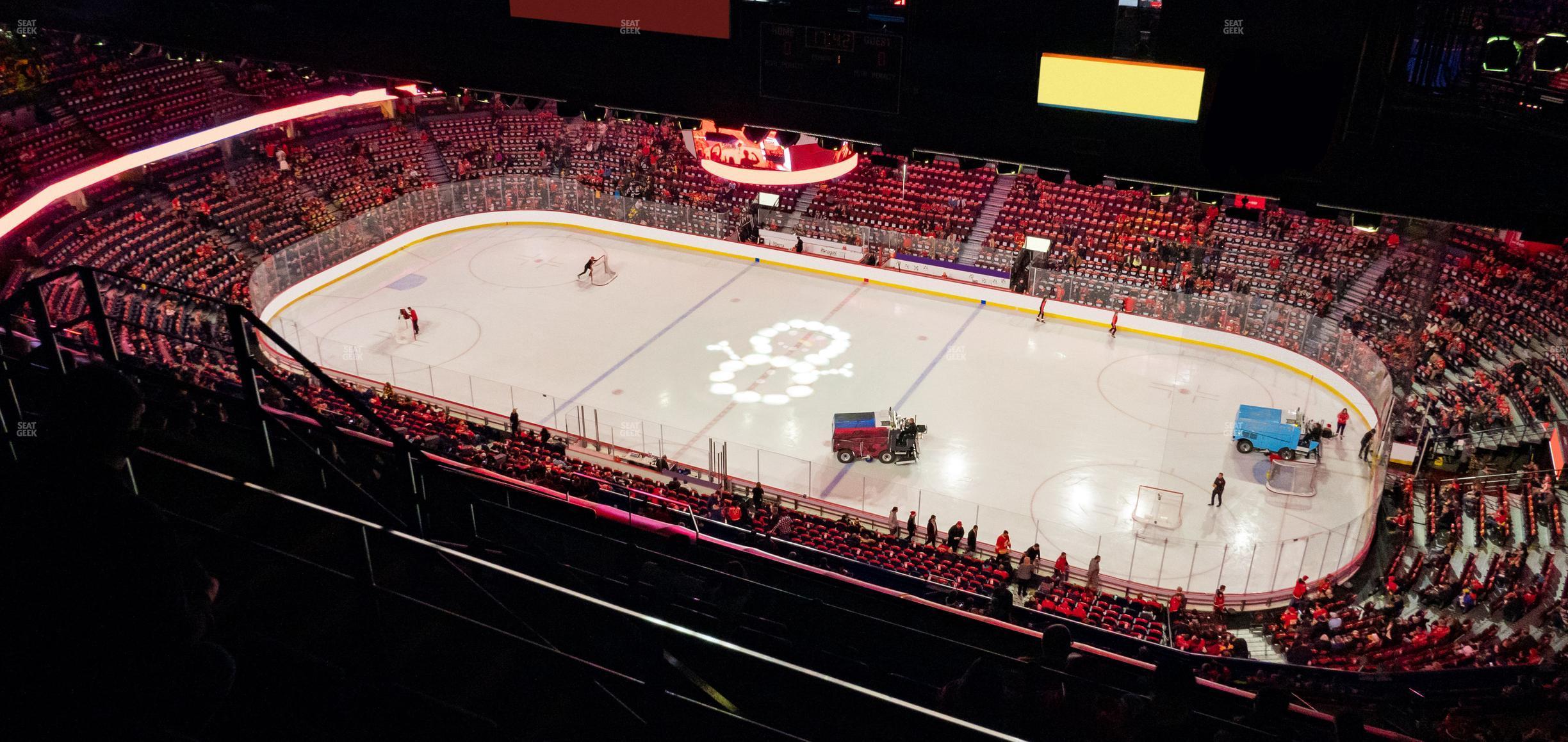 Seating view for Scotiabank Saddledome Section Press Level 2