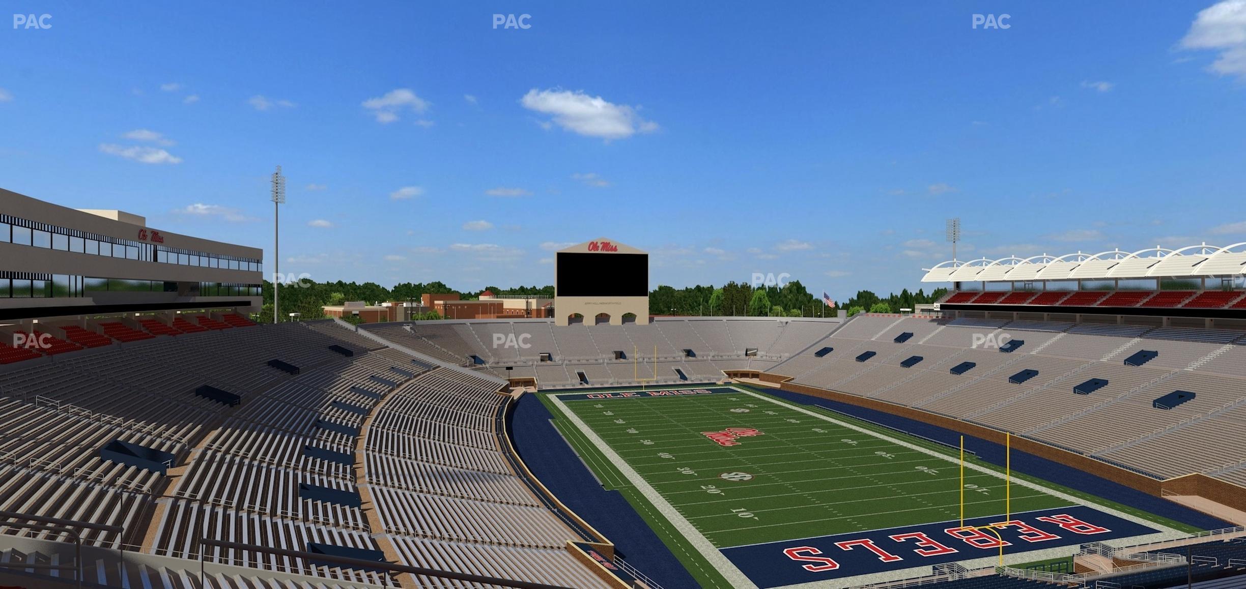 Seating view for Vaught Hemingway Stadium Section South Zone Club 116