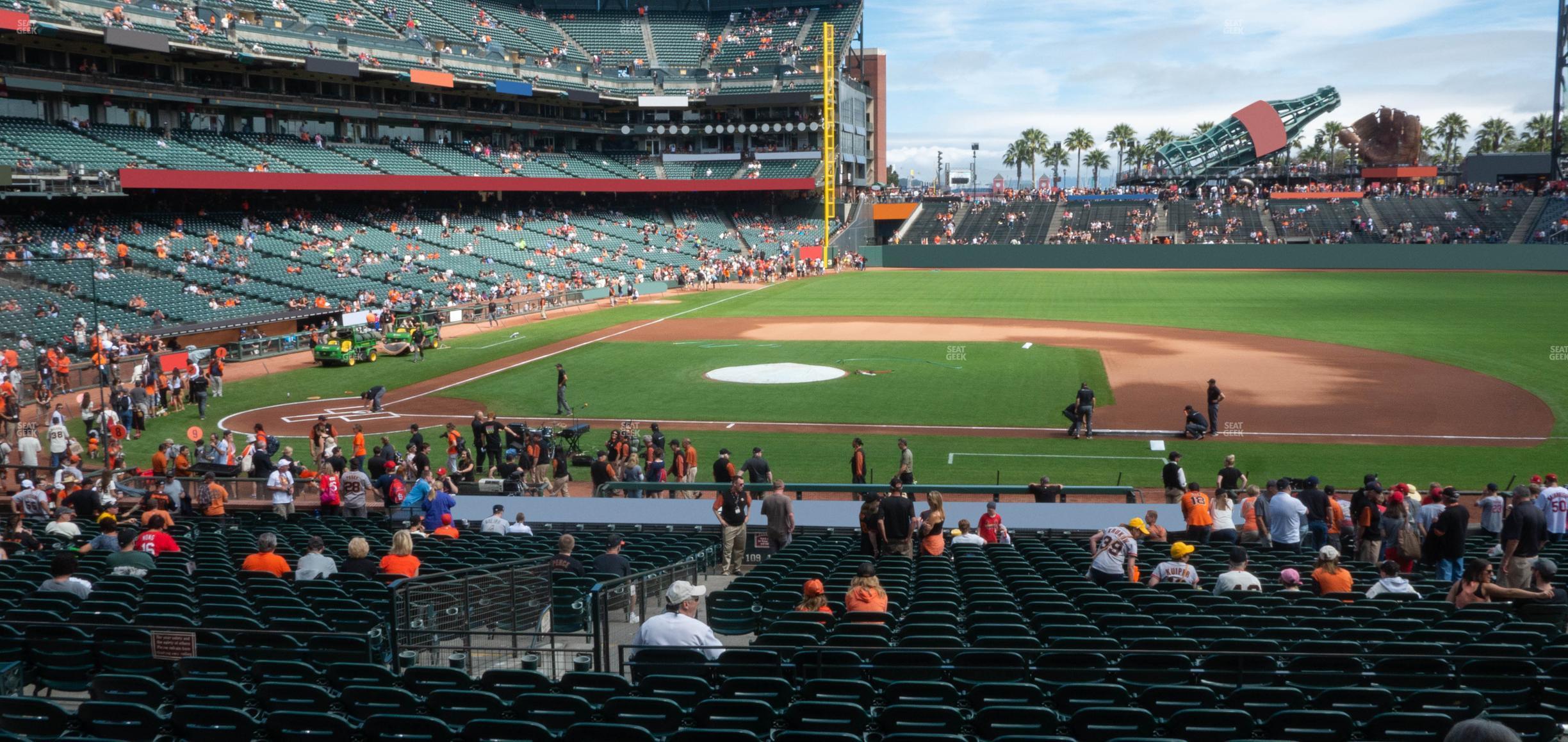 Seating view for Oracle Park Section Lower Box 108