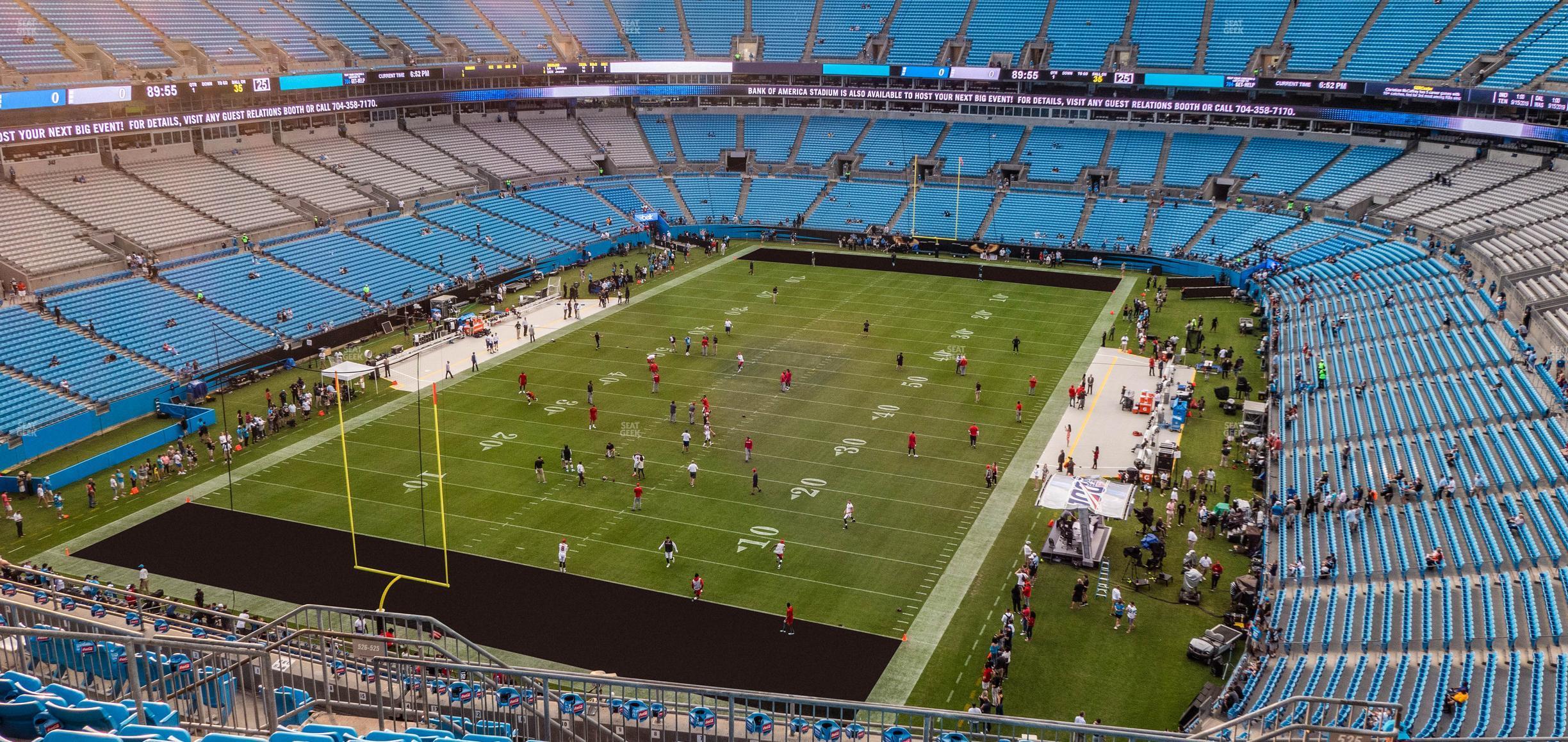 Seating view for Bank of America Stadium Section 525