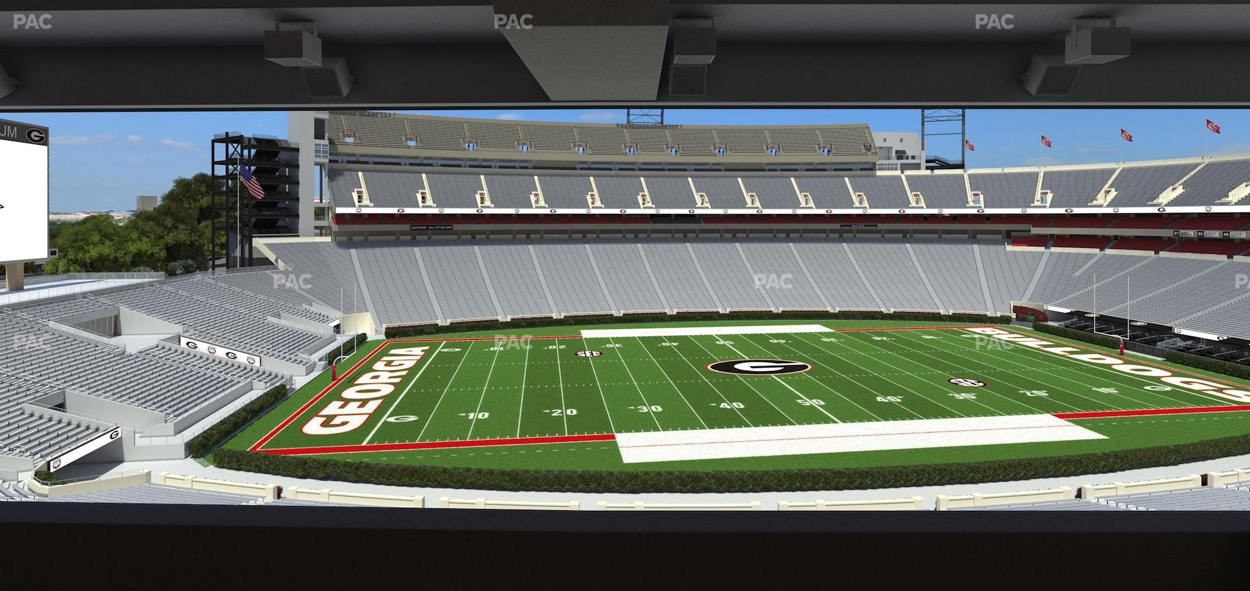 Seating view for Sanford Stadium Section South Club 233