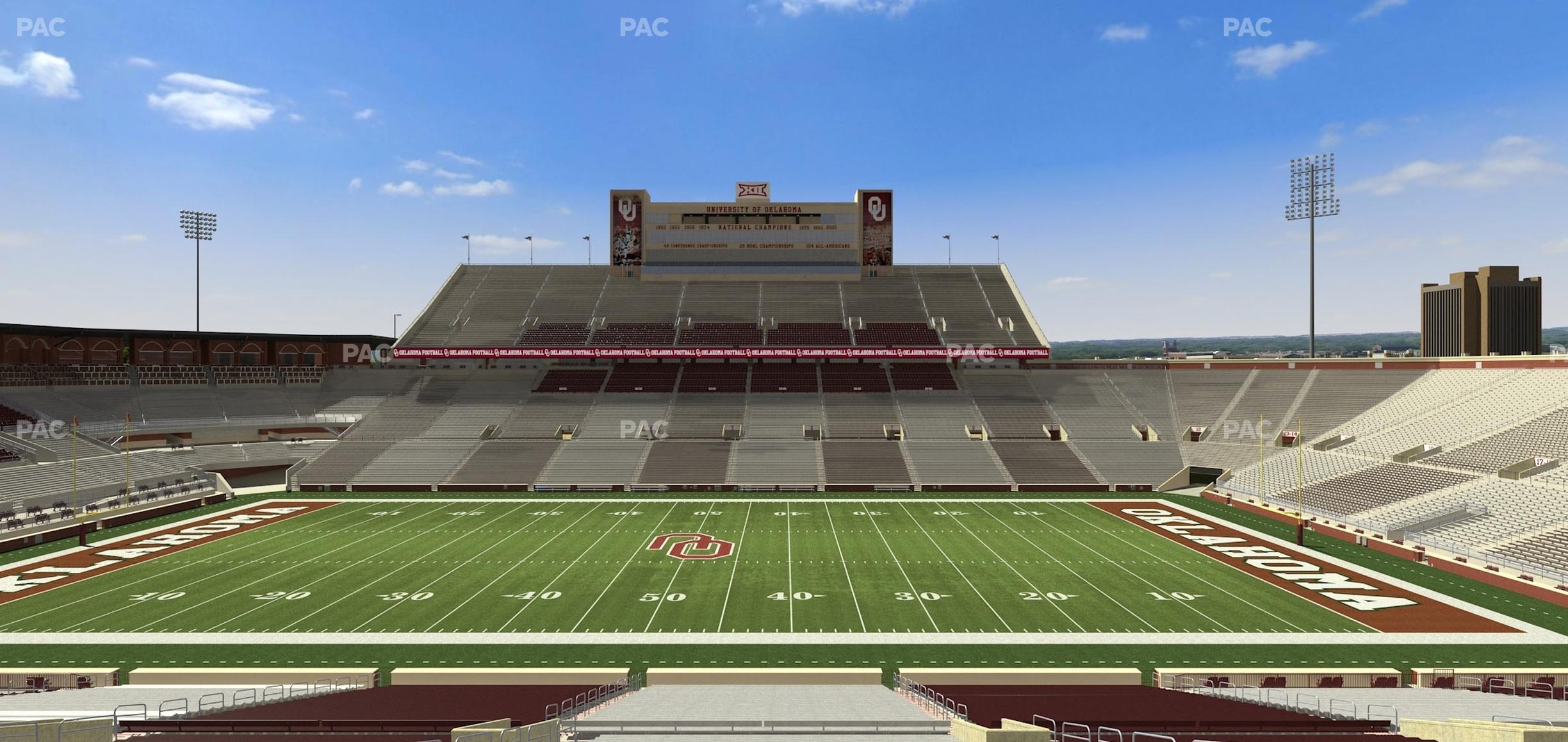 Seating view for Gaylord Family Oklahoma Memorial Stadium Section 30