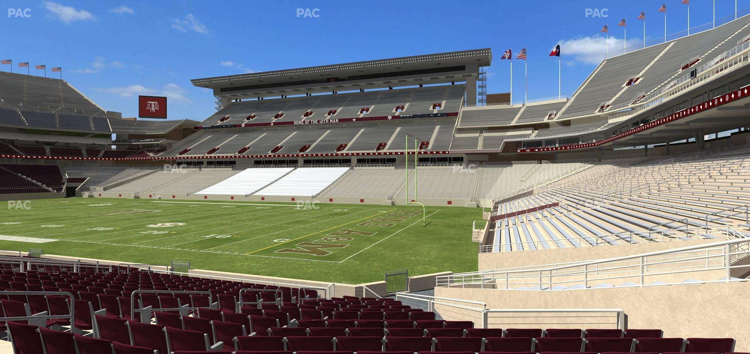 Seating view for Kyle Field Section Field Box 1